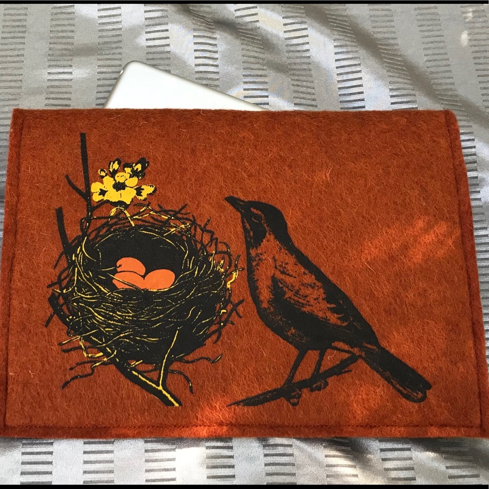 Super cute felted wool iPad or other item clutch